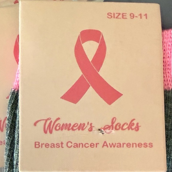 Breast Cancer Awareness Socks - Pink, White, Black & Gray - Picture 2 of 3